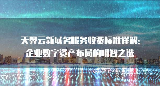 天翼云新域名服务收费标准详解:企业数字资产布局的明智之选