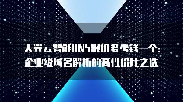 天翼云智能DNS报价多少钱一个:企业级域名解析的高性价比之选