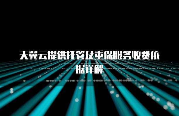 天翼云提供托管及重保服务收费依据详解