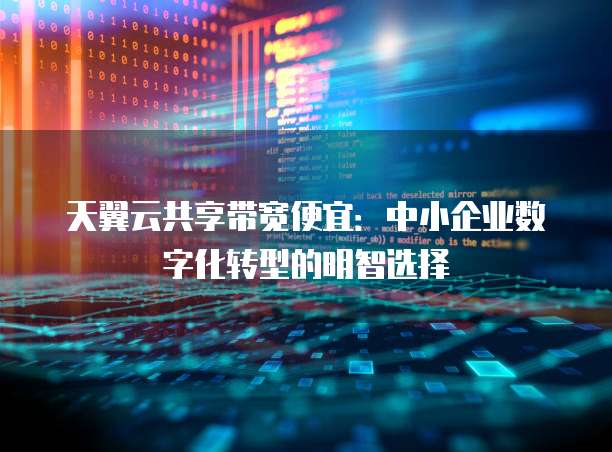 天翼云共享带宽便宜:中小企业数字化转型的明智选择