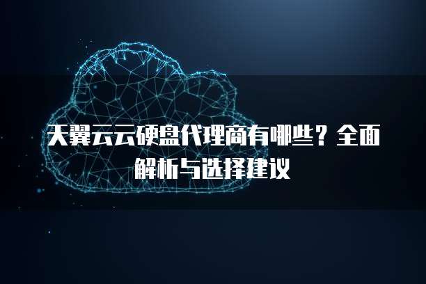 天翼云云硬盘代理商有哪些？全面解析与选择建议