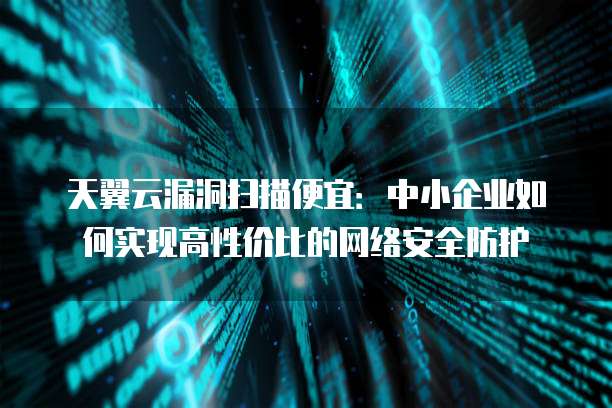 天翼云漏洞扫描便宜:中小企业如何实现高性价比的网络安全防护
