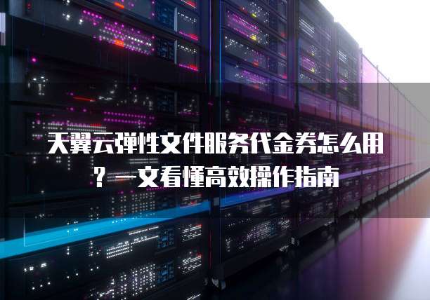 天翼云弹性文件服务代金券怎么用?一文看懂高效操作指南