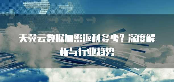 天翼云数据加密返利多少?深度解析与行业趋势