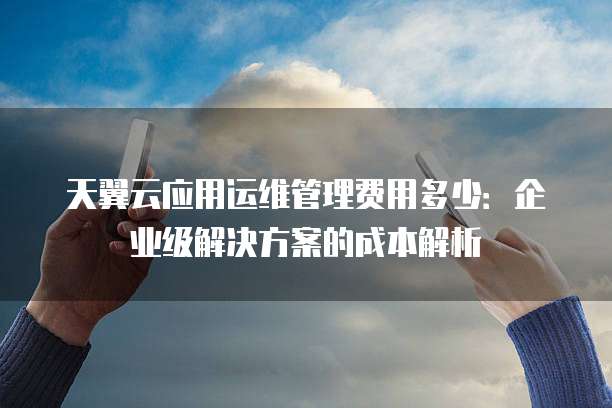 天翼云应用运维管理费用多少:企业级解决方案的成本解析
