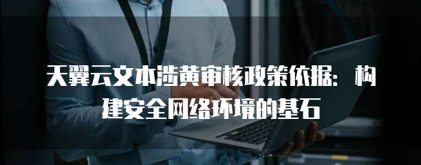 天翼云文本涉黄审核政策依据:构建安全网络环境的基石
