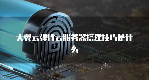 天翼云弹性云服务器搭建技巧是什么