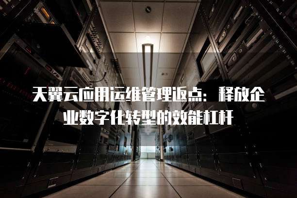 天翼云应用运维管理返点:释放企业数字化转型的效能杠杆