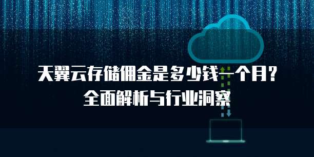 天翼云存储佣金是多少钱一个月?全面解析与行业洞察