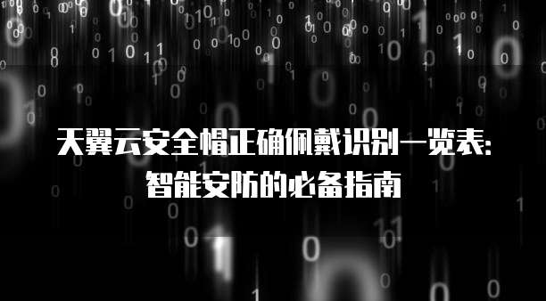天翼云安全帽正确佩戴识别一览表:智能安防的必备指南