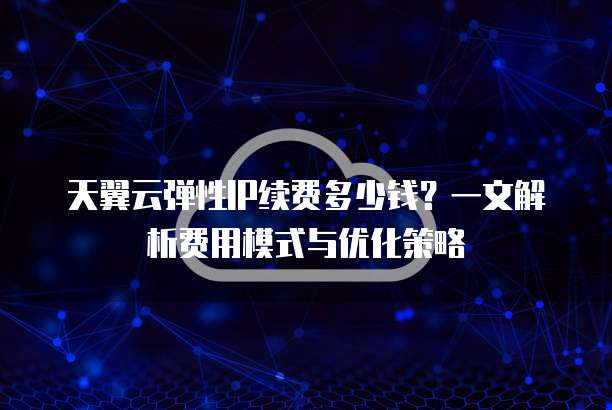 天翼云弹性IP续费多少钱?一文解析费用模式与优化策略