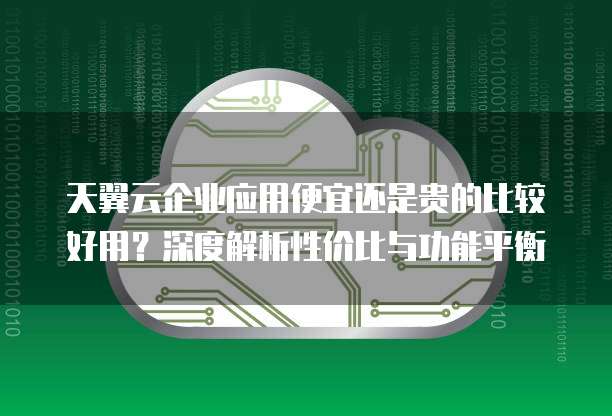 天翼云企业应用便宜还是贵的比较好用?深度解析性价比与功能平衡