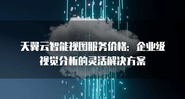 天翼云智能视图服务价格:企业级视觉分析的灵活解决方案