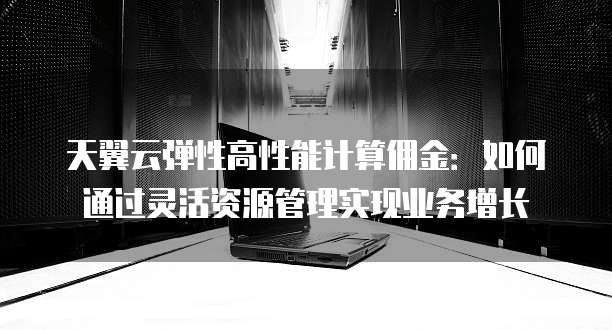 天翼云弹性高性能计算佣金:如何通过灵活资源管理实现业务增长