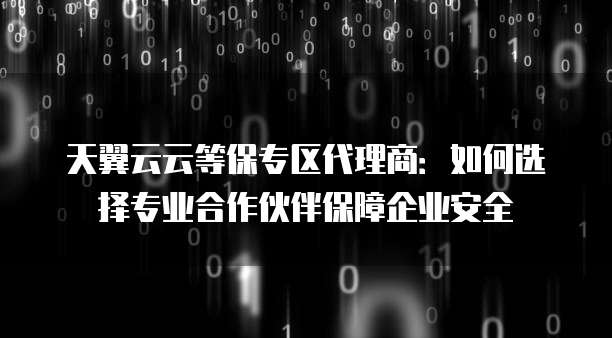 天翼云云等保专区代理商:如何选择专业合作伙伴保障企业安全