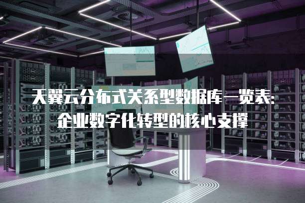 天翼云分布式关系型数据库一览表:企业数字化转型的核心支撑