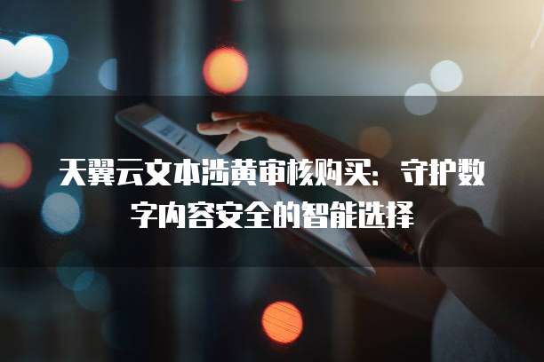 天翼云文本涉黄审核购买：守护数字内容安全的智能选择