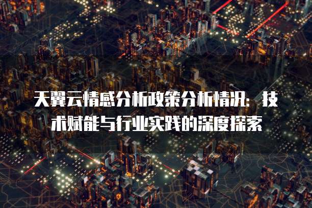 天翼云情感分析政策分析情况:技术赋能与行业实践的深度探索