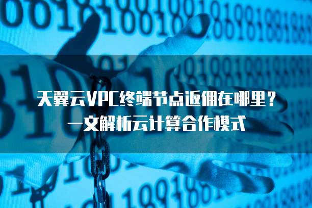 天翼云VPC终端节点返佣在哪里？一文解析云计算合作模式