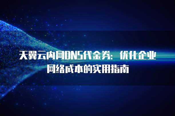 天翼云内网DNS代金券:优化企业网络成本的实用指南