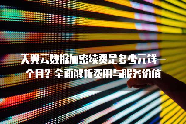 天翼云数据加密续费是多少元钱一个月？全面解析费用与服务价值
