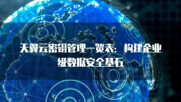 天翼云密钥管理一览表：构建企业级数据安全基石