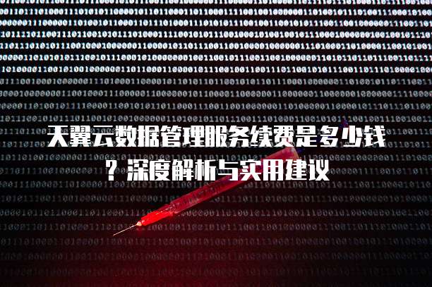 天翼云数据管理服务续费是多少钱?深度解析与实用建议