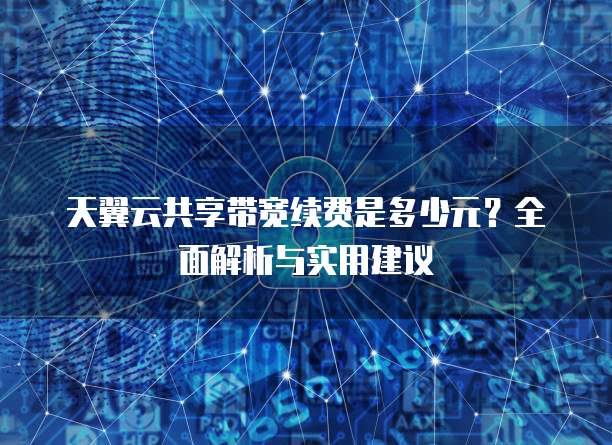 天翼云共享带宽续费是多少元？全面解析与实用建议
