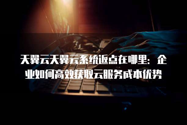 天翼云天翼云系统返点在哪里:企业如何高效获取云服务成本优势