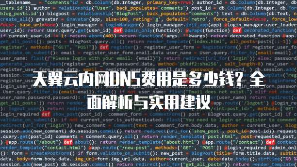 天翼云内网DNS费用是多少钱?全面解析与实用建议