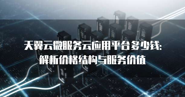 天翼云微服务云应用平台多少钱:解析价格结构与服务价值