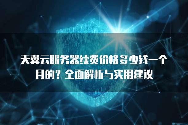 天翼云服务器续费价格多少钱一个月的?全面解析与实用建议