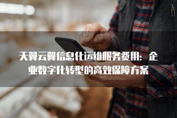 天翼云翼信息化运维服务费用:企业数字化转型的高效保障方案