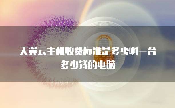 天翼云主机收费标准是多少啊一台多少钱的电脑