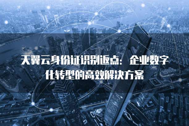 天翼云身份证识别返点:企业数字化转型的高效解决方案