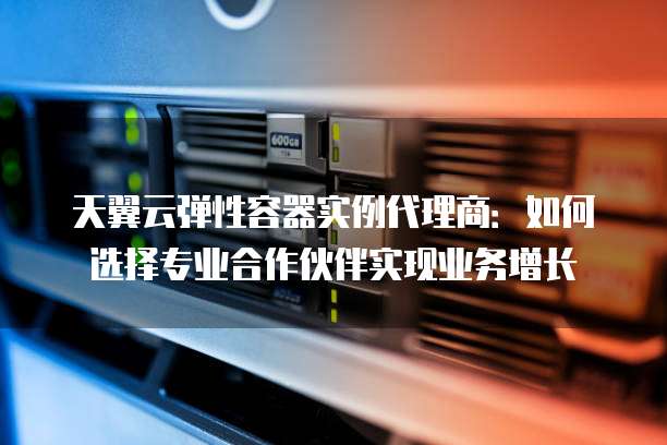 天翼云弹性容器实例代理商:如何选择专业合作伙伴实现业务增长