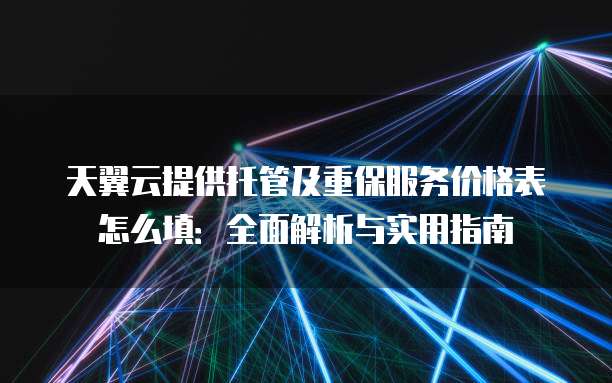 天翼云提供托管及重保服务价格表怎么填：全面解析与实用指南