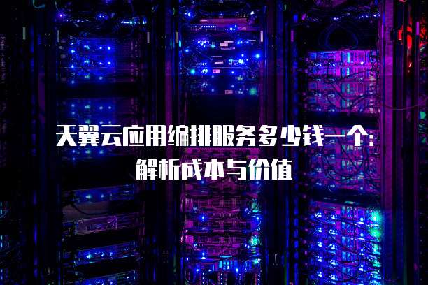 天翼云应用编排服务多少钱一个:解析成本与价值