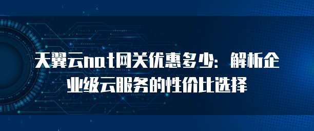 天翼云nat网关优惠多少:解析企业级云服务的性价比选择