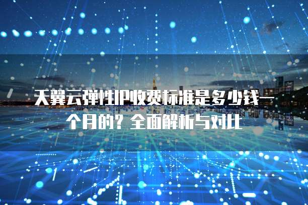 天翼云弹性IP收费标准是多少钱一个月的？全面解析与对比