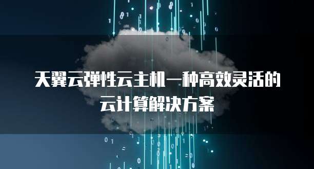 天翼云弹性云主机一种高效灵活的云计算解决方案