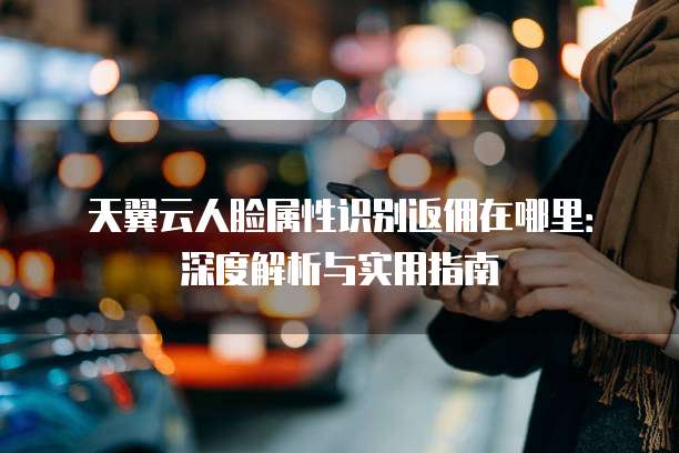 天翼云人脸属性识别返佣在哪里:深度解析与实用指南