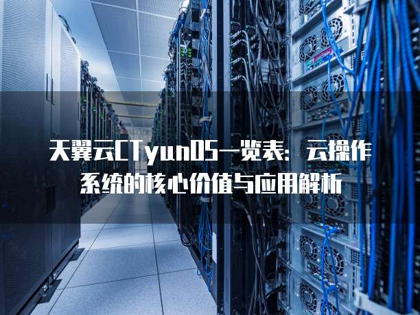 天翼云CTyunOS一览表:云操作系统的核心价值与应用解析