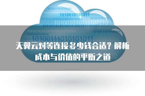 天翼云对等连接多少钱合适?解析成本与价值的平衡之道