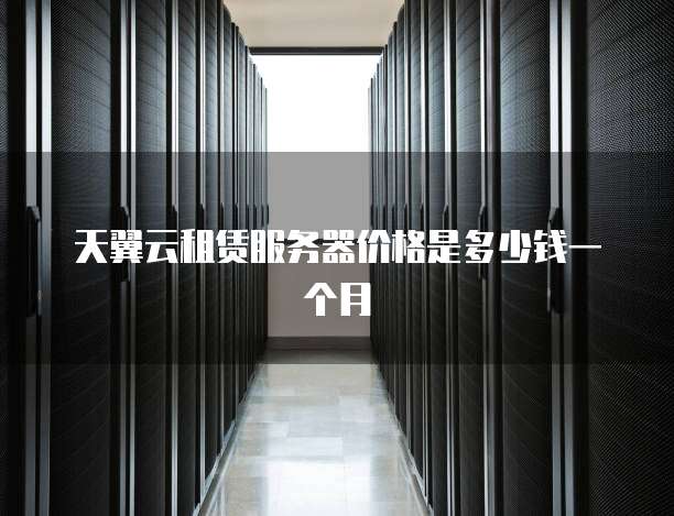 天翼云租赁服务器价格是多少钱一个月
