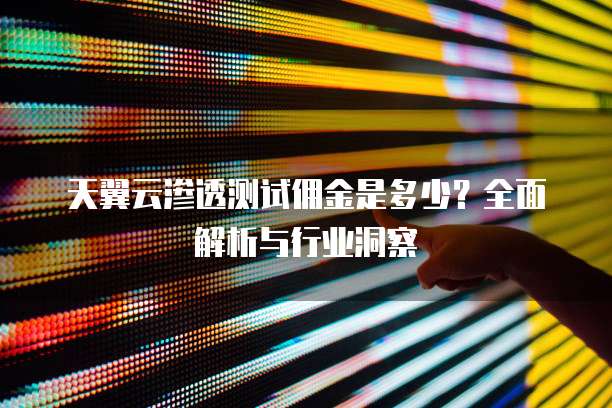 天翼云渗透测试佣金是多少?全面解析与行业洞察