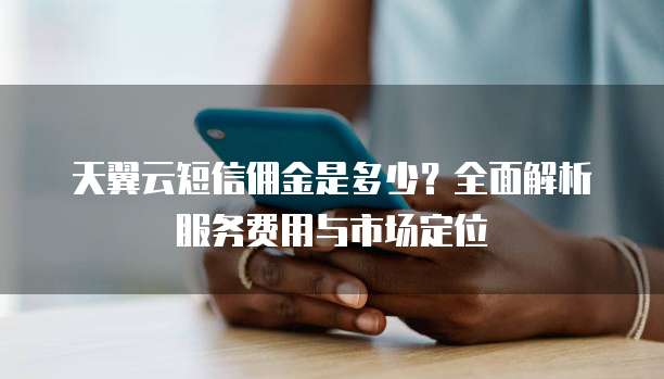 天翼云短信佣金是多少?全面解析服务费用与市场定位