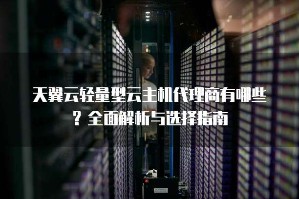 天翼云轻量型云主机代理商有哪些?全面解析与选择指南