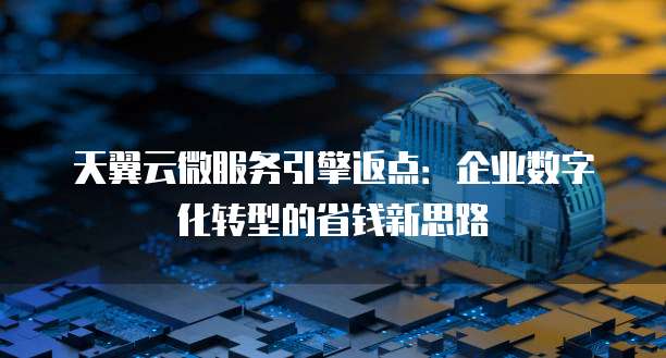 天翼云微服务引擎返点:企业数字化转型的省钱新思路