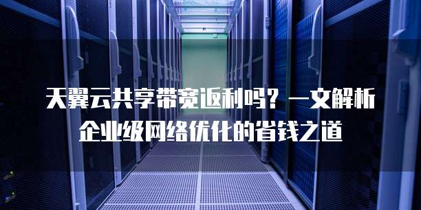 天翼云共享带宽返利吗?一文解析企业级网络优化的省钱之道